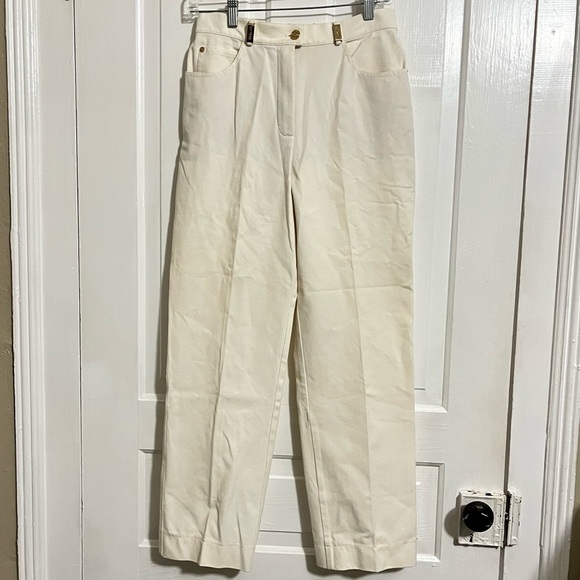 St. John Sport Cream White Trousers Pants Size 6 N2 - Picture 1 of 7